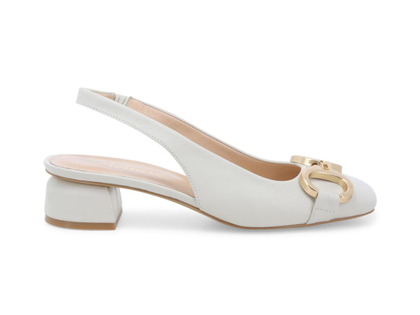 Melluso Scarpe Tallone Aperto Eleganti Tacco Basso tomaia Pelle Bianca K59002-223430